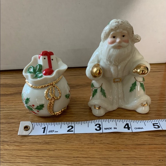 Lenox Santa and Toy Bag Salt & Pepper Shakers. Santa Salt and Pepper.     EUC! - Picture 8 of 10